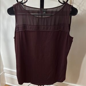 Ann Taylor Burgundy Sleeveless Blouse